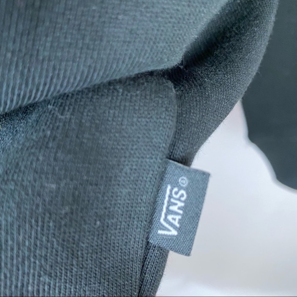 Vans Black Standard Versa Sweatshirt Hoodie With Checker Detail On 1 sleeve - Picture 5 of 8